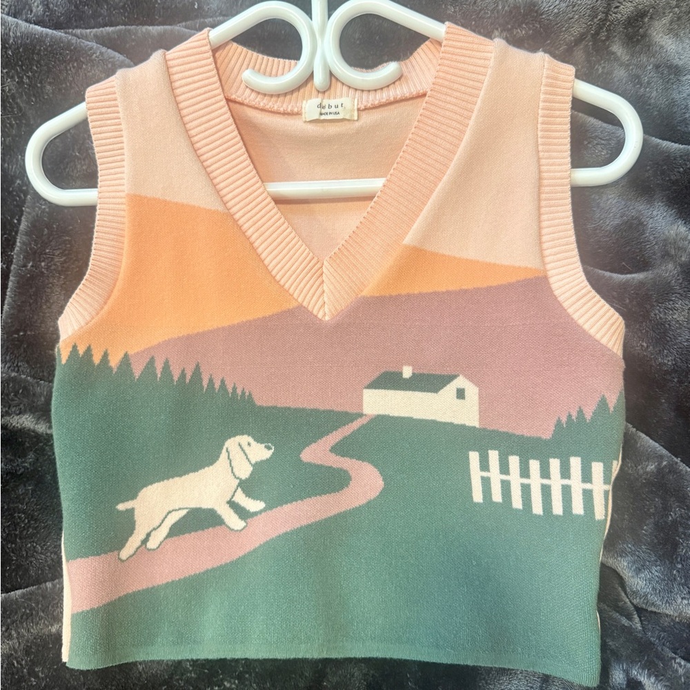 Knit Cropped Swearer Vest